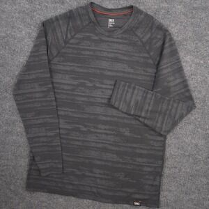 SAXX Aerator Shirt Mens Large Gray Camo Performance Running Hiking Long Sleeve